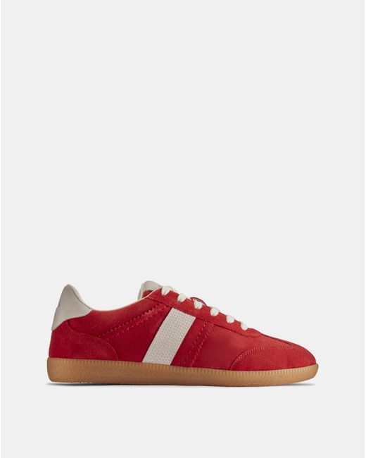Clarks Red Stara Combi Suede Trainers