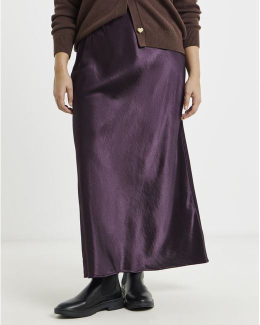 Simply Be Red Satin Maxi Skirt