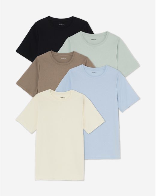 Simply Be Green 5 Pack Crew Neck T-Shirts
