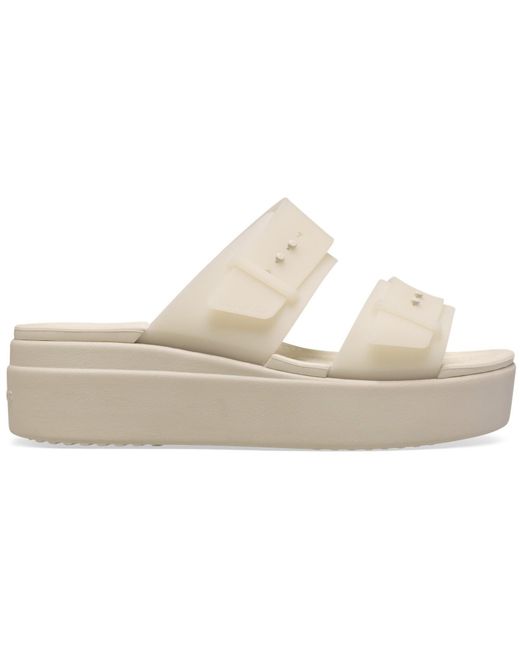 CROCSTM White Brooklyn Buckle Low Wedge