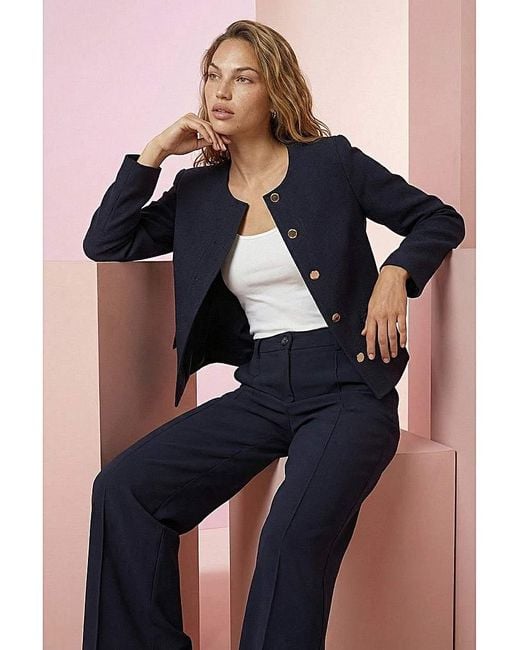 Roman Blue Roman Buttoned Pocket Jacket