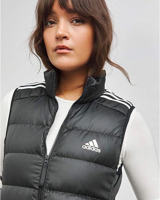 Adidas Gray 3 Stripes Down Vest