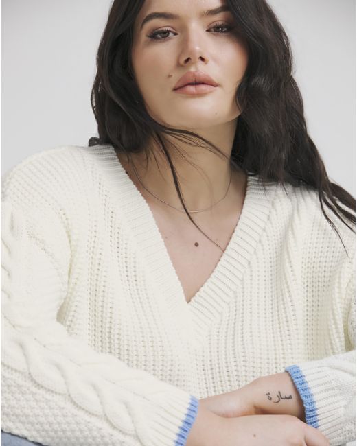 Simply Be Blue Waffle Stitch Jumper
