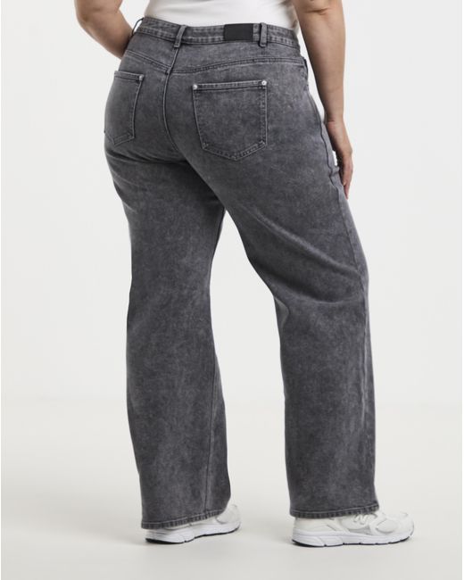 Simply Be Blue Crossover Straight Leg Jeans