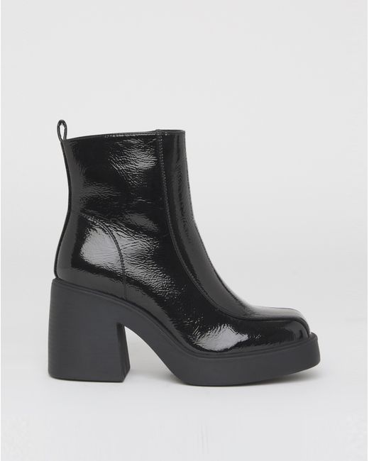 Simply Be Black Platform Ankle Boots Wide