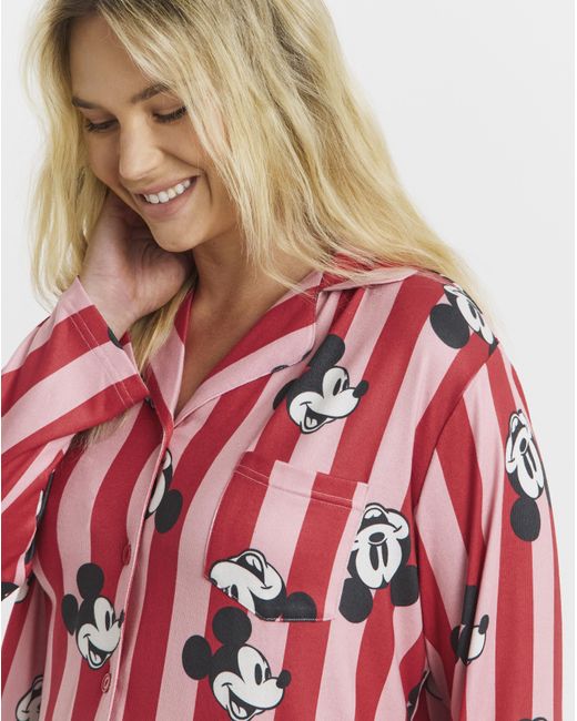 Disney Red Mickey Mouse Button Through Pj Set