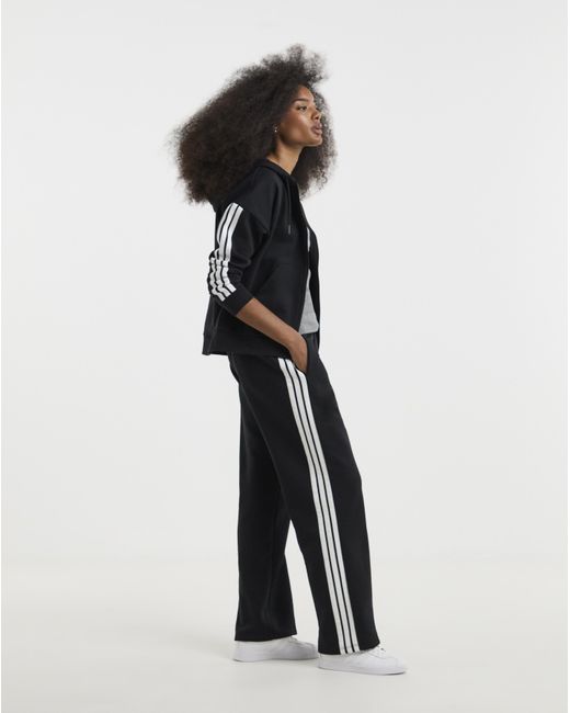 Adidas Black 3 Stripes Fleece Hoodie