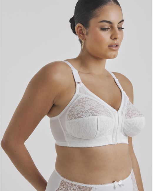 Pretty Secrets White Dotty Front Fastening Midi Bra