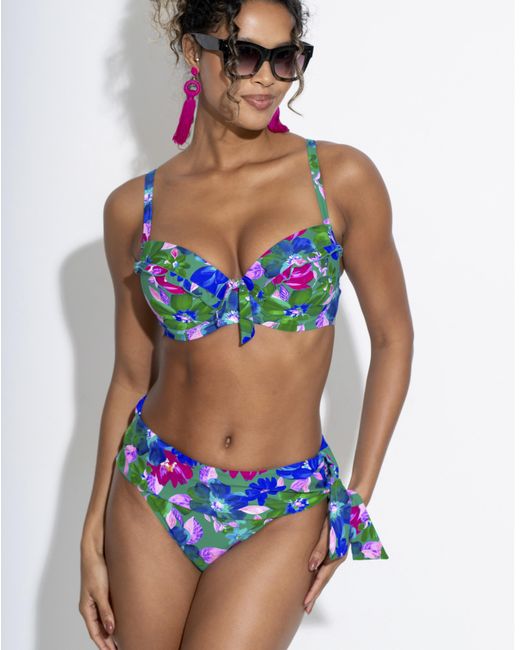 Pour Moi Blue Getaway Fold Over Tie Brief