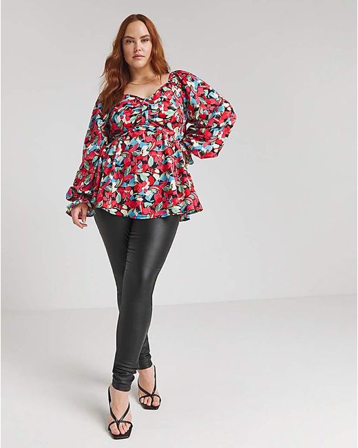 Simply Be Red Bow Front Blouse