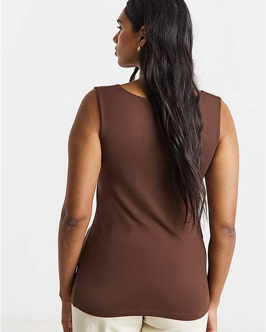 Simply Be Brown Square Neck Vest