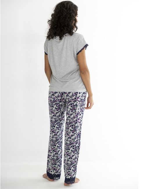 Pour Moi Blue Sofa Loves Lace Pyjama Set