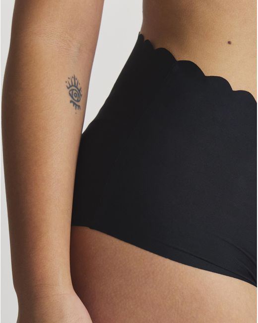 Pretty Secrets Black 3Pack Scallop No Vpl Knickers
