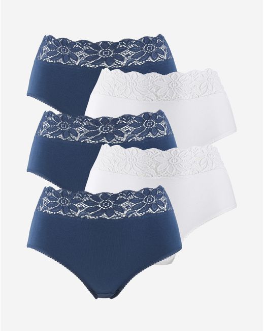 Pretty Secrets White 5 Pack Lace Top Full Fit Briefs