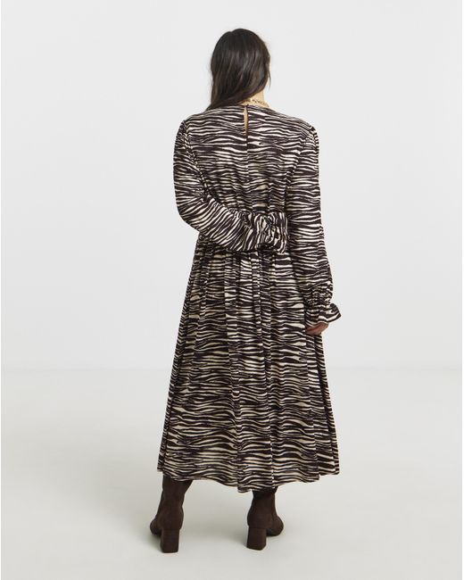 Simply Be White Print Viscose Pocket Midi Dress