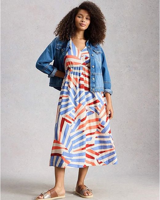 White Stuff Blue Lucy Linen Midi