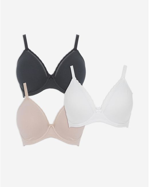 Pretty Secrets Multicolor 3 Pack Claire Cotton Full Cup Wired Bras