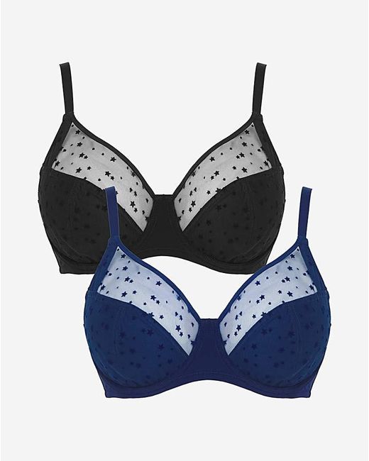 Pretty Secrets Blue 2 Pack Hannah Full Cup Bras