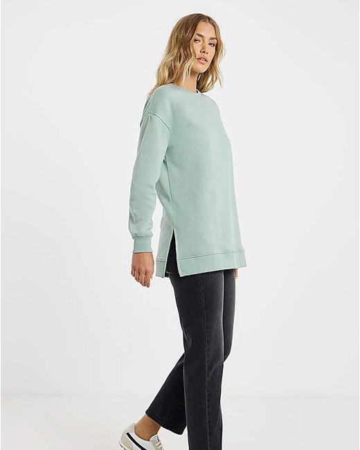 Simply Be Green Side Split Sweatshirt Tunic