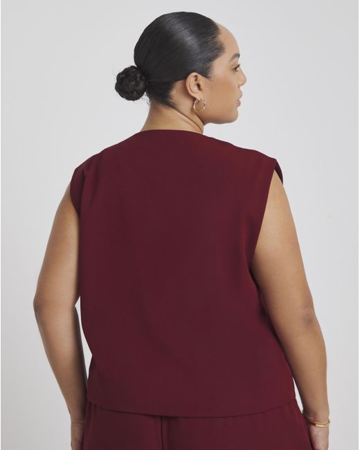 Simply Be Red Buttoned Waistcoat Top