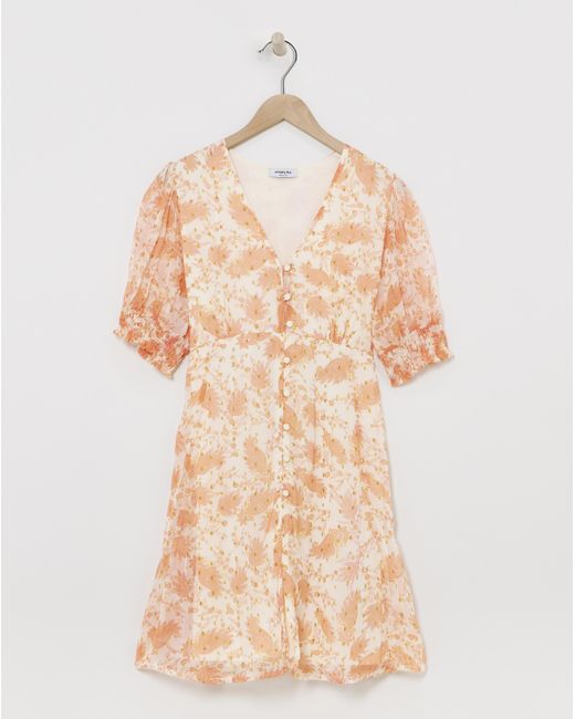 Simply Be Pink Skater Dress With Lurex