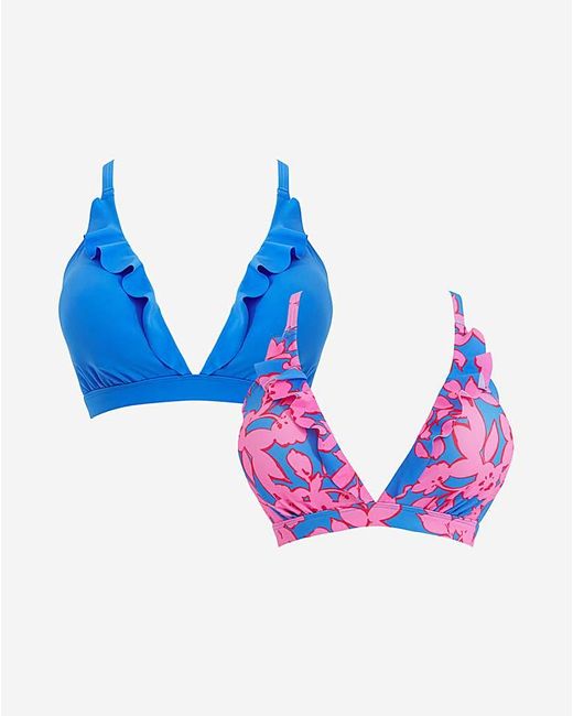 Simply Be Blue Value 2 Pack Bikini Tops