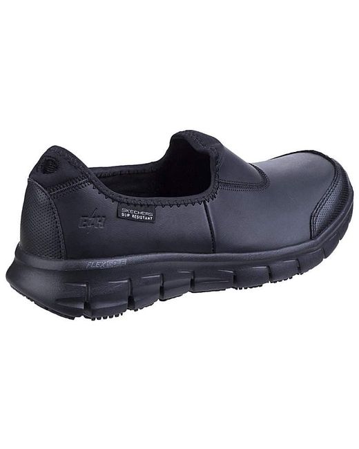 Skechers Workwear Black Skechers Sure Track Slip On Shoe