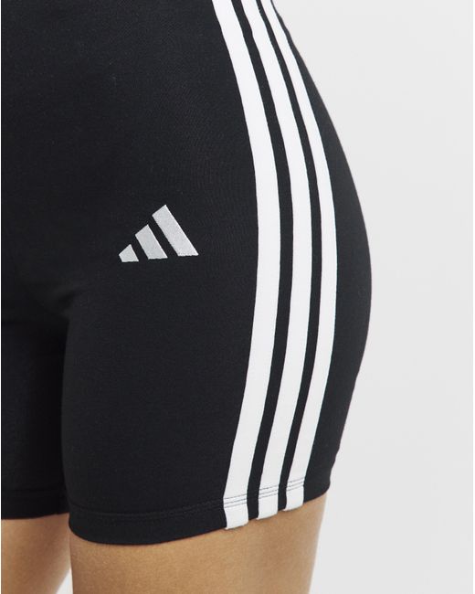 Adidas White 3 Stripes Biker Shorts