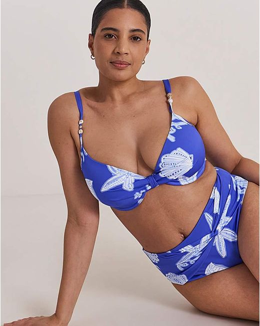 MAGISCULPT Blue Underwired Shell Print Bikini Top
