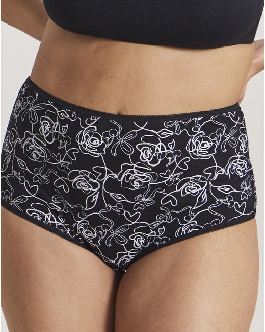 Pretty Secrets Black 6 Pack Full Brief Knickers