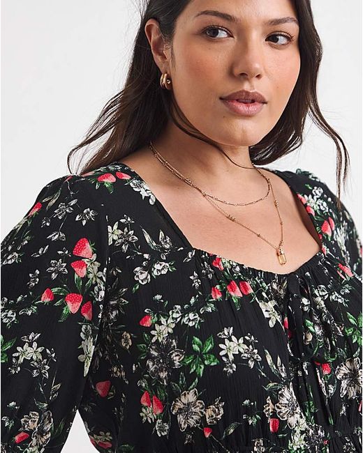 Simply Be Black Crinkle Blouse