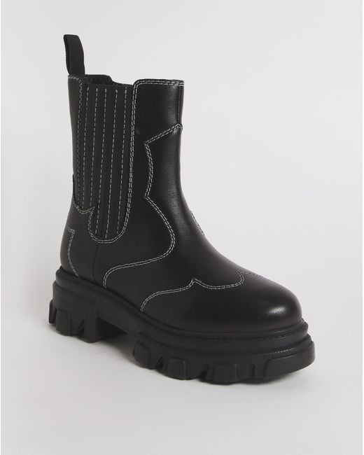 Simply Be Black Embroidered Ankle Boots Wide