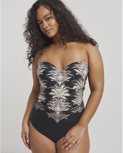 Joanna Hope Black Bandeau Underwired Swimsuit