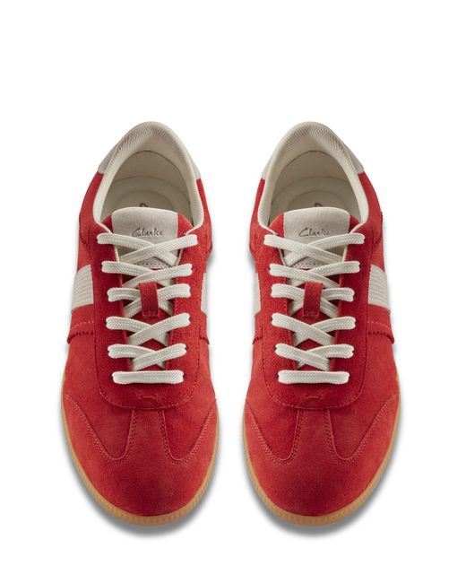 Clarks Red Stara Combi Suede Trainers