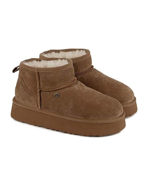 Just Sheepskin Brown Platform Outdoor Boots