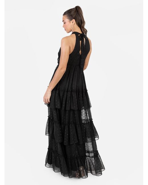 Anaya with love Black Anaya Metallic Thread Dress
