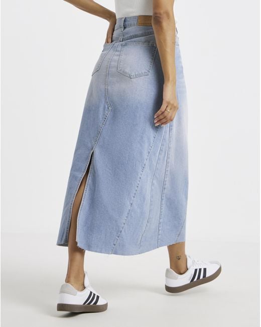Simply Be Blue Denim Full Maxi Skirt