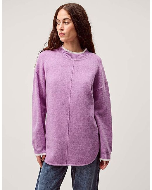 Monsoon Purple Tori Oversized Tipped Jumper