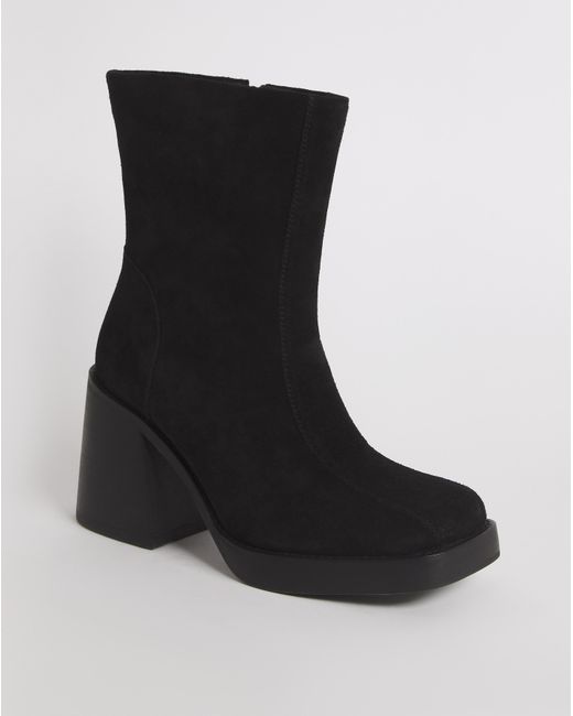 Simply Be Black Platform Ankle Boots Wide