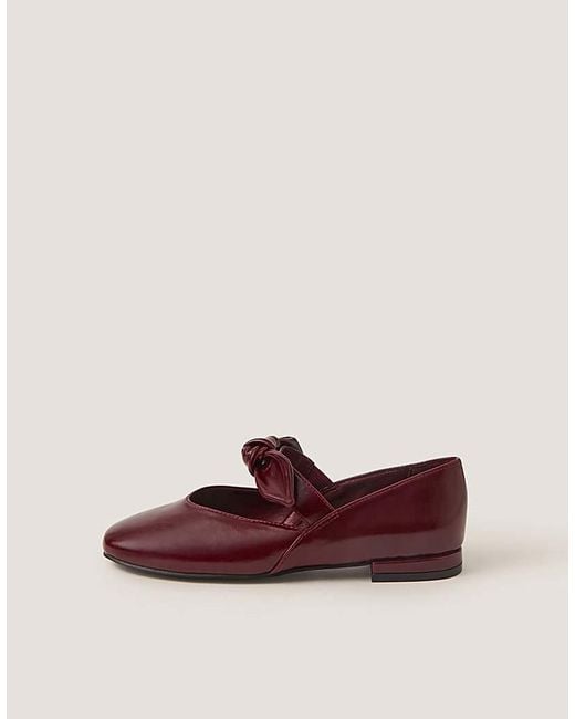 Monsoon Brown Hari Bow Mary Jane Ballet Flats