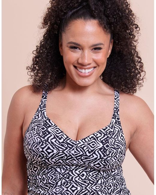 Curvy Kate Gray Swim Wild Horizon Tankini Top