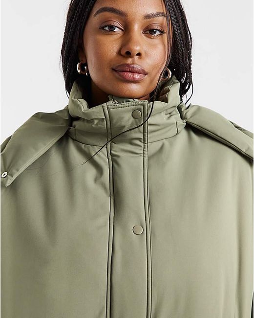 Simply Be Green Fleece Lined Padded Parka Coat