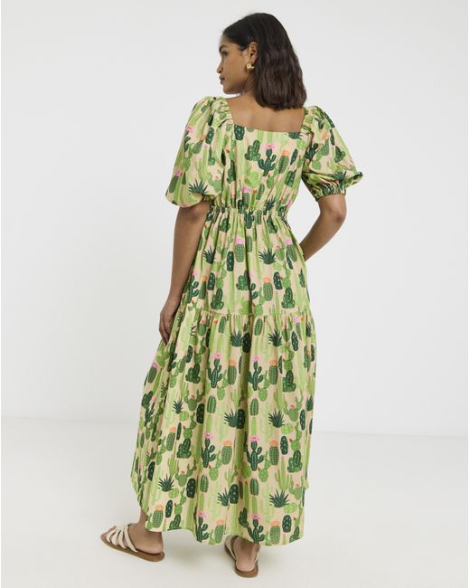 Twisted Wunder Green Twisten Wunder Cactus Midaxi Dress