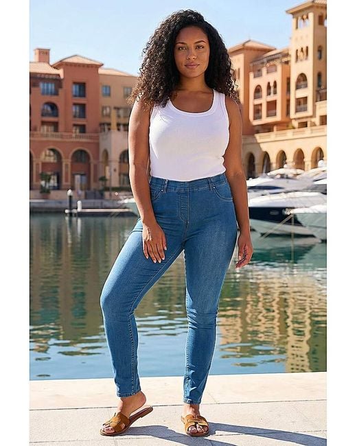 Roman Curve Blue Stretch Jegging