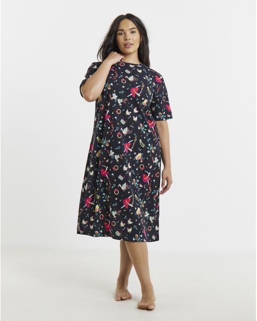 Pretty Secrets Blue Value Dancer Print Nightie