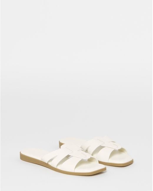 Simply Be Natural Woven Flat Mule Sandals Extra Wide