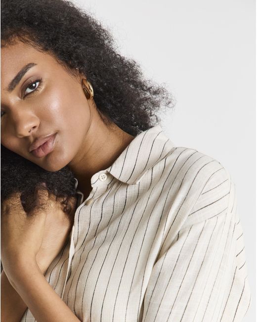 Simply Be White Linen Mix Shirt