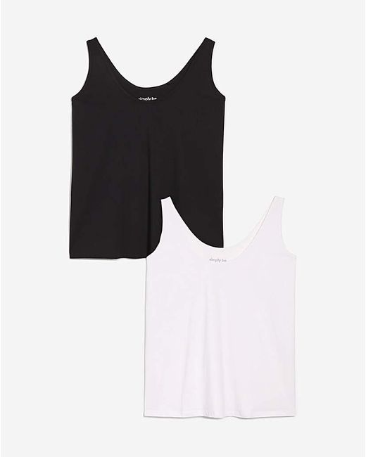 Simply Be White 2 Pack & Slouchy Vests