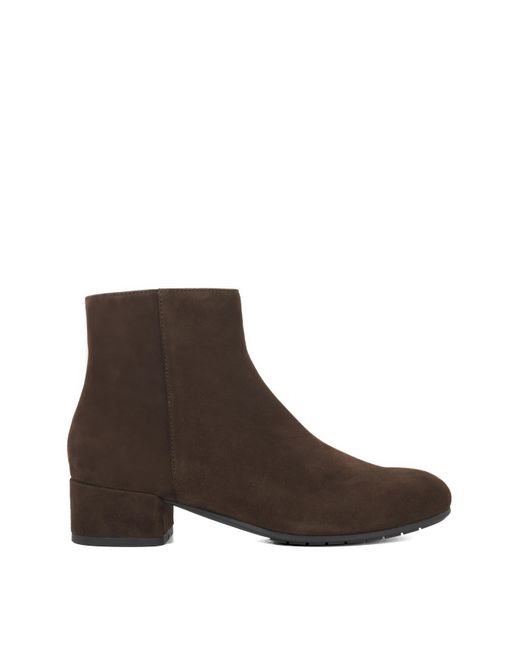 Dune Brown Pippie Suede Ankle Boots Wide Fit