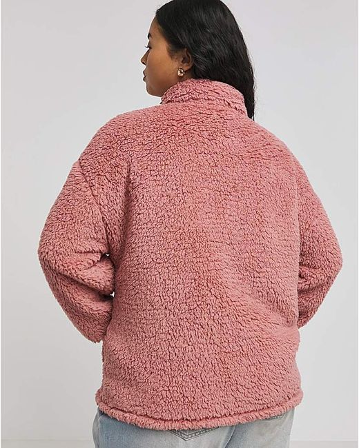 Simply Be Multicolor Teddy Button Through With Nylon Pocket